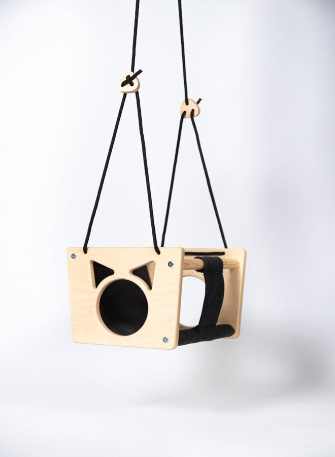 Keebori Montessori Wooden Baby Swing Seat - Indoor Toddler Hanging Chair with Safety Harness -Modern Wood Baby Swing & Wood Swing for Babies (Mini Shape) by KEEBORI - Image 2